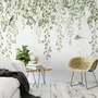Green Hanging Leaves with Colorful Birds Wallpaper Mural