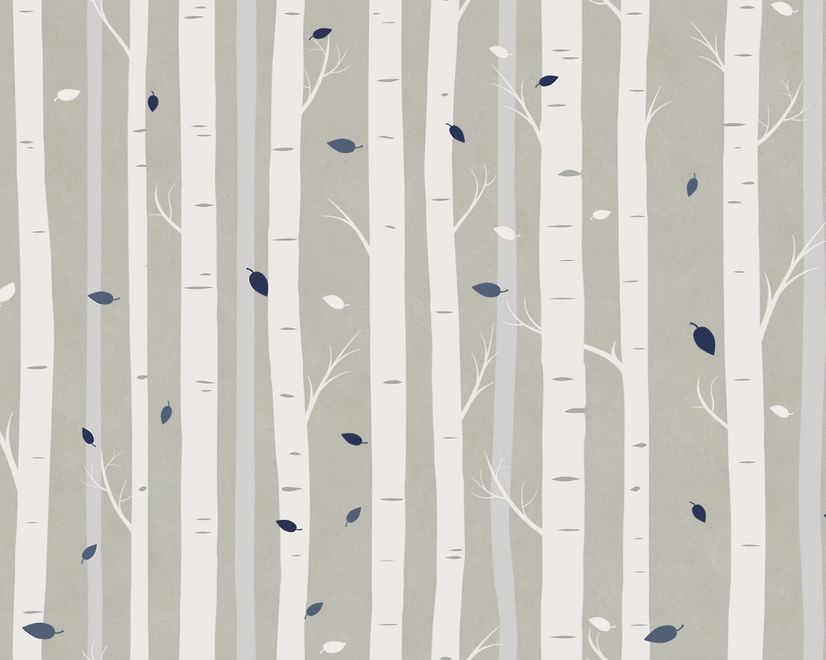 White Tree Branches Wallpaper Mural