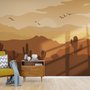 Monochrome Desert Landscape Wallpaper Mural