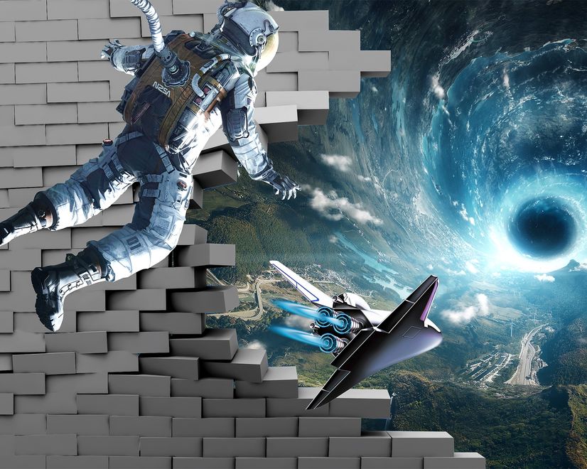 Astronaut with Galaxy Starry Wallpaper Mural