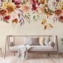 Vintage Pink Floral Wallpaper Mural