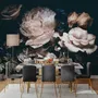 Dark Floral Peony Bouquet Wallpaper Mural
