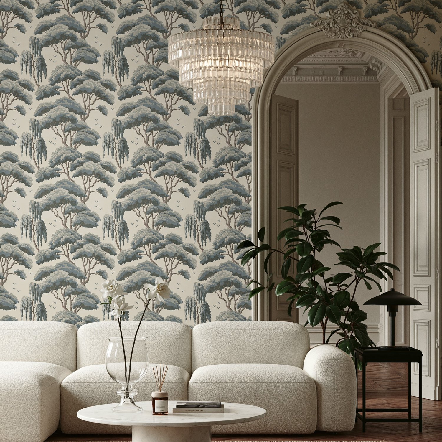 Vintage Japanese Canopy Tree Wallpaper - Peel and Stick