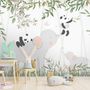 Panda Bear on Elephant Wallpaper Mural