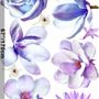 3D Blumen Wandtattoo: Lila Gänseblümchen, Lilie und Orchidee