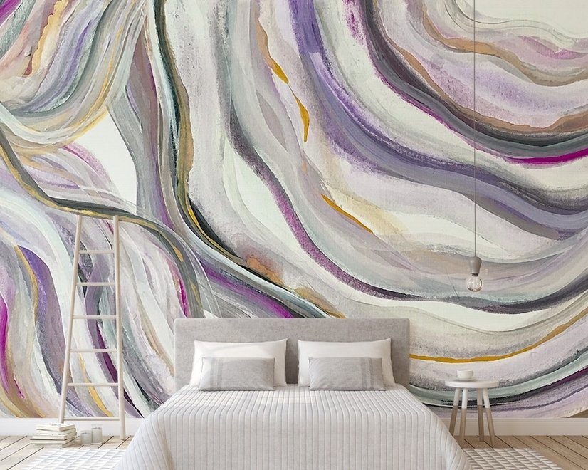 Watercolor Abstract Lines Wallpaper Mural