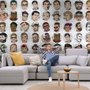 Papier peint panoramique visages hommes pop art