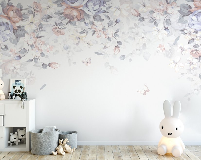 Vintage Floral Art Wallpaper Mural