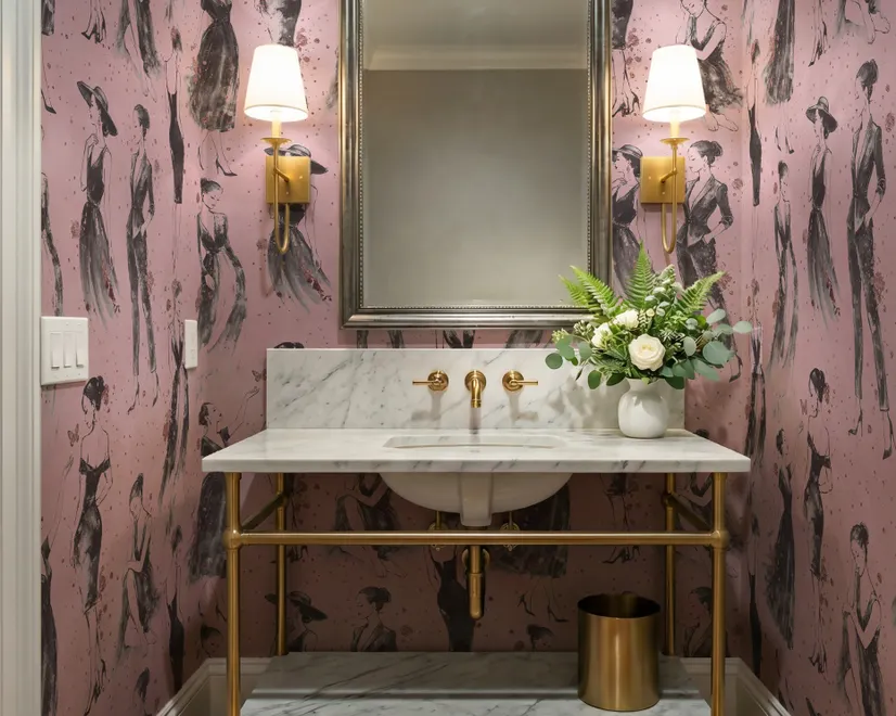 Modern Fashion Women Sketch Wallpaper Mural