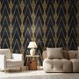 Art Deco Triangle Line on Dark Background Wallpaper Mural