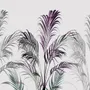 Tropical Fresh Purple Green Palm Leaves Wallpaper Mural