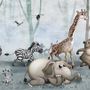 Cartoon Wild Animals and Forest Wallpaper Mural