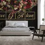 Dark Dutch Floral with Your Write Text Wallpaper Mural