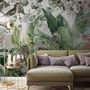 Papier peint panoramique forêt nostalgique fleurs colorées
