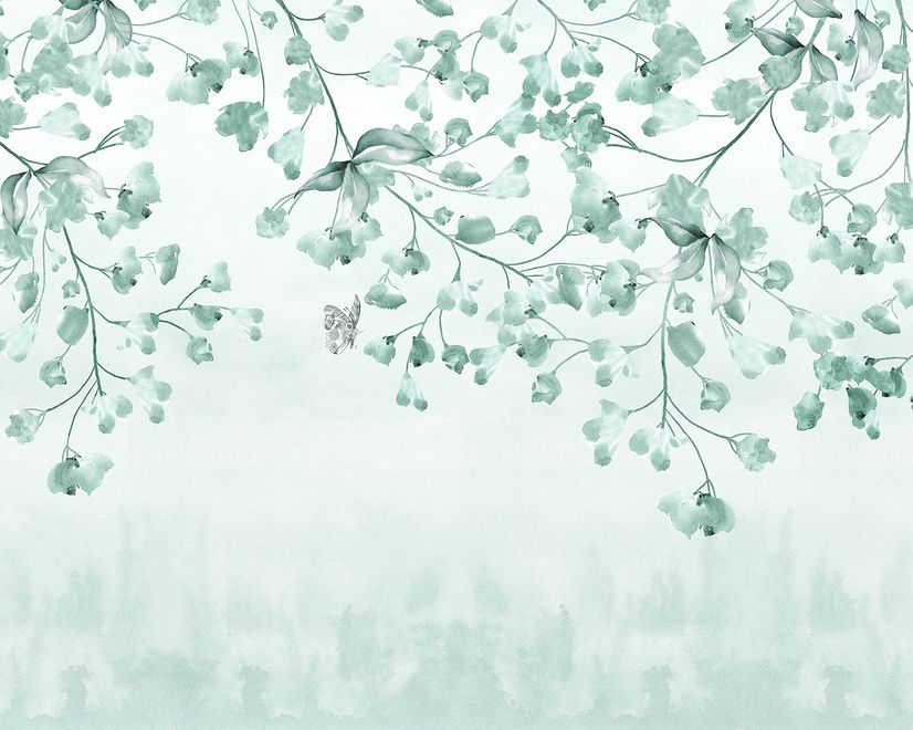 Soft Green Blossom Wallpaper Mural