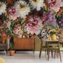 Retro Colorful Flowers Wallpaper Mural