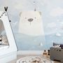 Cartoon Bear with Nightscape Wallpaper Mural