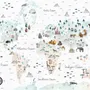 Kids Map with Little Animals Wallpaper Mural