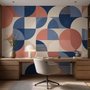 Retro Abstract Geometric Shapes Wallpaper Mural