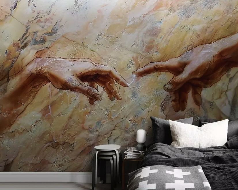 Watercolor Abstract Hands Wallpaper Mural