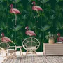 Pink Flamingo in the Tropical Forest Wallpaper Mural