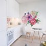 Aquarell Rosa Pfingstrose Tulpe Gänseblümchen Blumenstrauß Wandtattoo