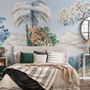 Art Painting Colorful Landscape with Heron Birds Wallpaper Mural