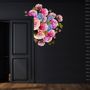 3D Blumen Wandtattoo mit Rosa, Orange und Blauen Rosensträußen