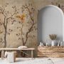 Watercolor Chinoiserie Fruit Trees Wallpaper Mural