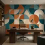 Retro Abstract Geometric Shapes Wallpaper Mural