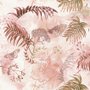 Pink Leaf and Blossom Wallpaper Mural