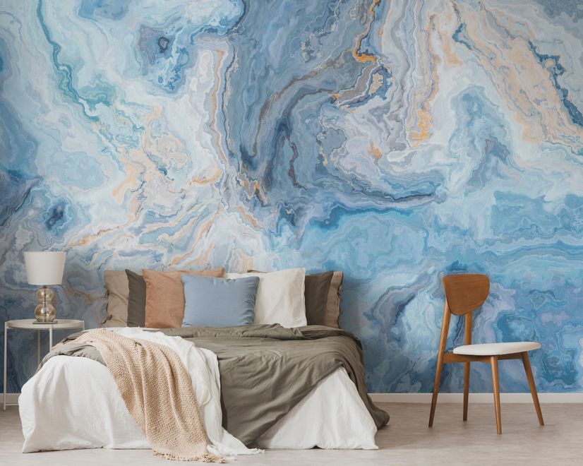 Turquoise Wave Pattern Wallpaper Mural