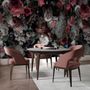 Papier peint panoramique floral rouge