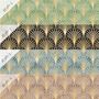 Modern Eau De Nil Art Deco Gold Lines Wallpaper Mural