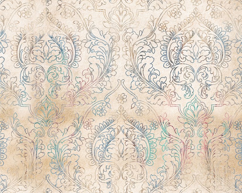 Papier peint panoramique Baroque Style Damask Art Grunge