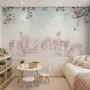 Deer in the Floral Garden Wallpaper Mural