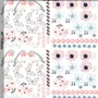 Aquarelle rose bleu fleurs avec oiseaux et papillons Stickers muraux