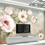 Retro Oil Painting White Flowers Wallpaper Mural