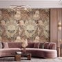 Vintage Terracotta Tropical Flowers and Leaves Wallpaper Mural