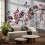 Elegant Floral with Little Butterfly Wallpaper Mural