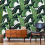 Green Banana Leaf Pattern Wallpaper Mural