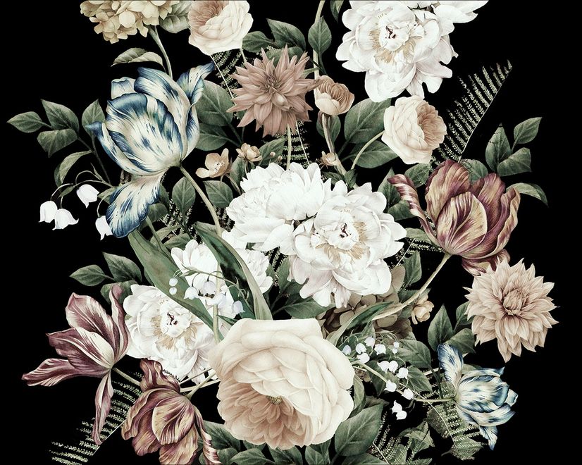 Lily Floral Bouqet Wallpaper Mural