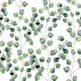 Papier peint panoramique avec motif de feuilles d'eucalyptus en aquarelle