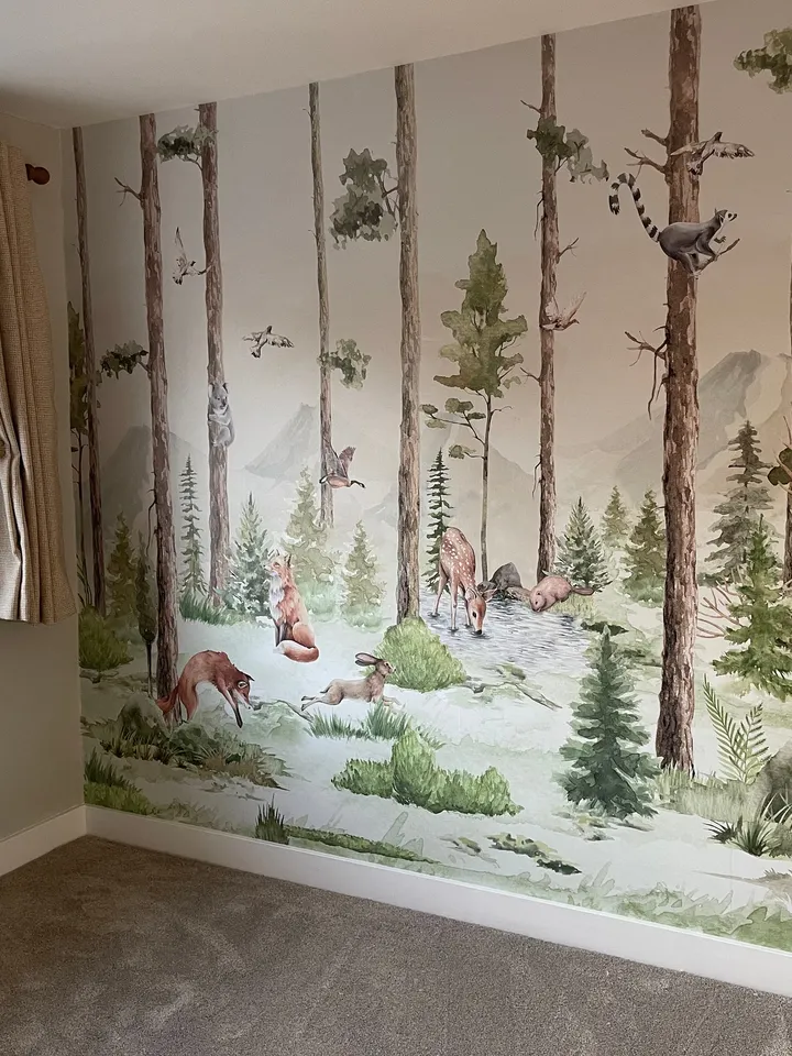 Fototapete Kinder Waldtiere im Dschungel