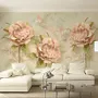 Vintage Pink Dried Floral Wallpaper Mural