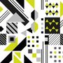 Black Yellow Geometric Shapes Wallpaper Mural