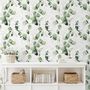 Watercolor Green Eucalyptus Leaf Wallpaper Mural