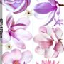 3D Floral Pink Lily Orchid Rose Bouqets Wall Decal Sticker