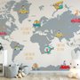 Papier peint panoramique pour enfants avec des petites voitures