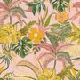 Papier peint panoramique aquarelle colorée, été, feuilles tropicales